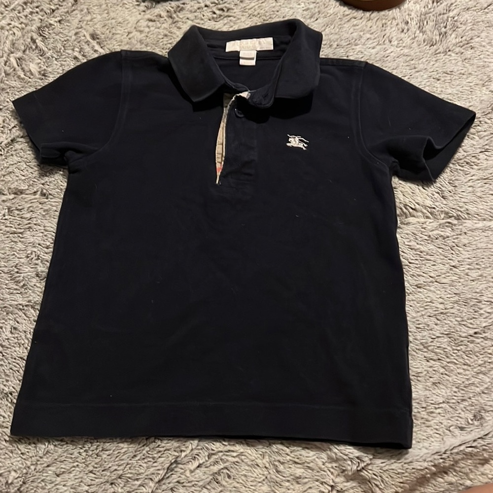 Burberry toddler boy navy blue polo